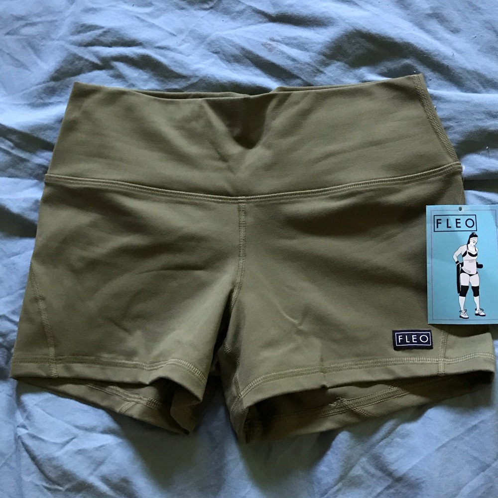 NWT Fleo Women's Army Green Athletic Shorts